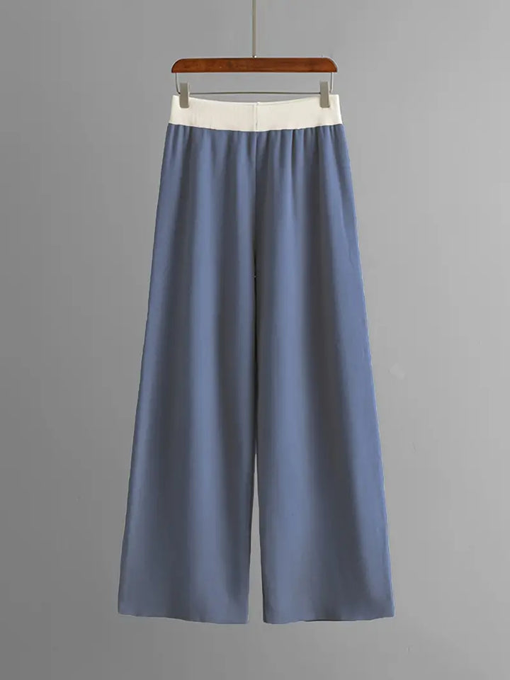 Olga™ - Ensemble top en maille à col en V et pantalon