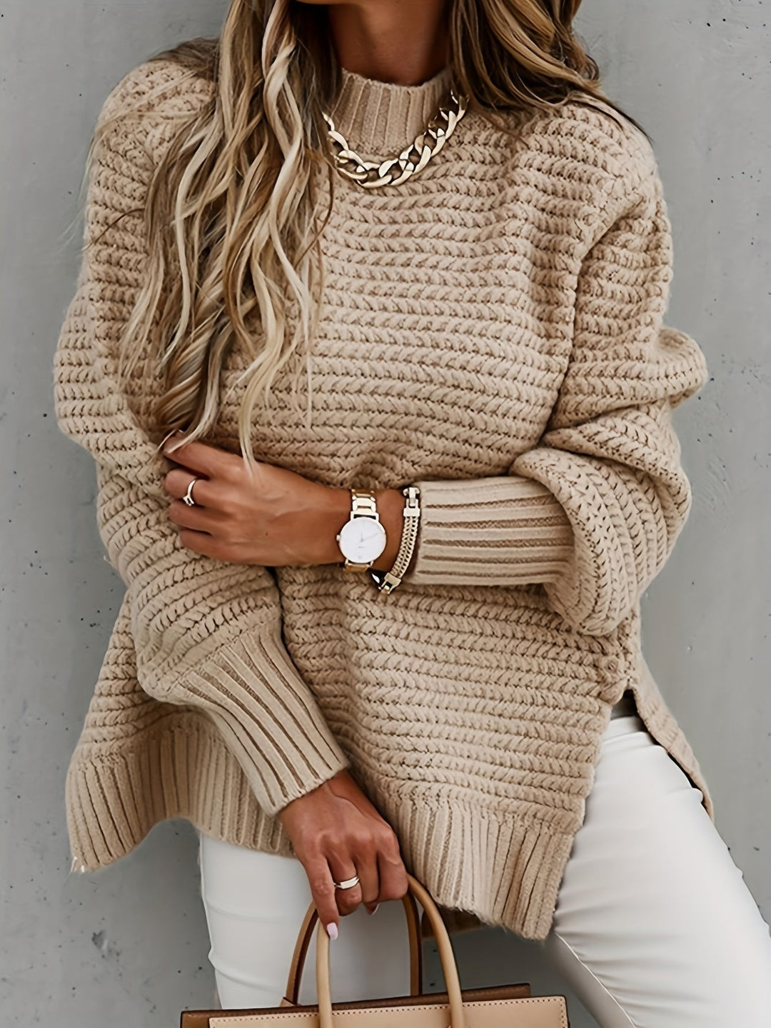 Cessalie™ | Couture - Pull en Maille Épaisse