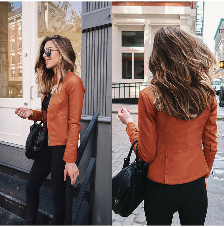 COLETTE™ - Veste en Cuir Italien Fabriquée à la Main