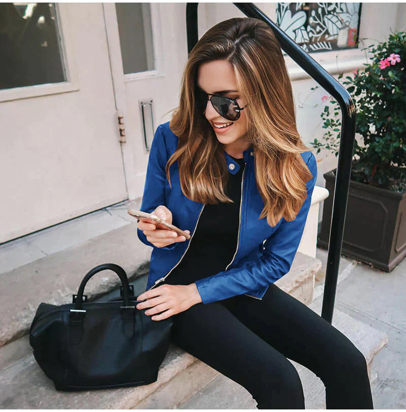 COLETTE™ - Veste en Cuir Italien Fabriquée à la Main