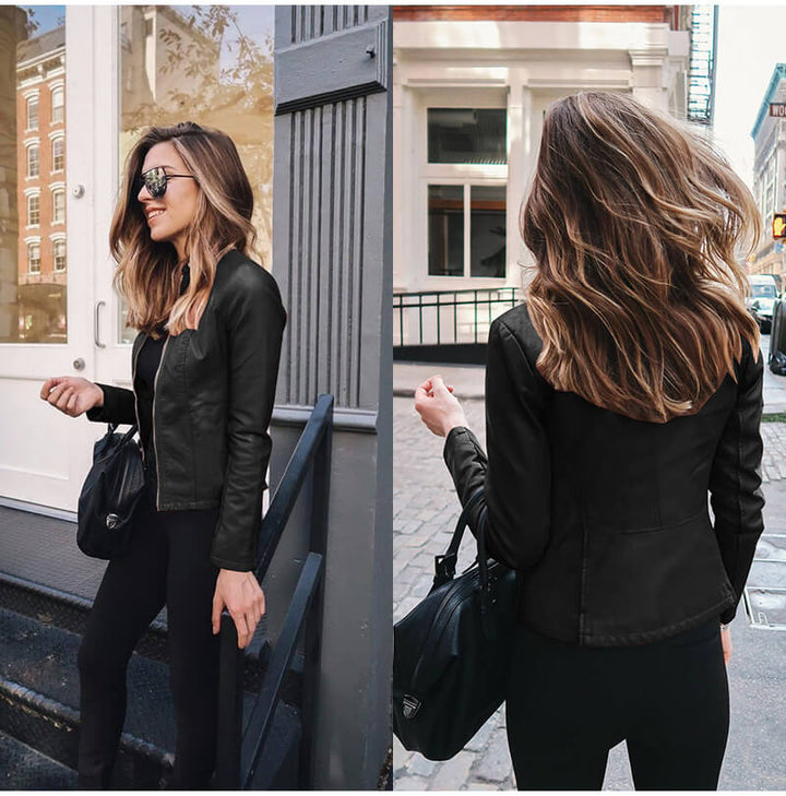 COLETTE™ - Veste en Cuir Italien Fabriquée à la Main