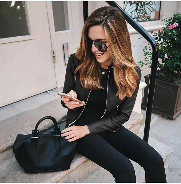 COLETTE™ - Veste en Cuir Italien Fabriquée à la Main