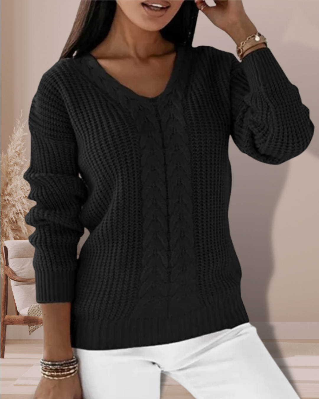 Ariana™ - Pull en Maille Élégant à Col en V