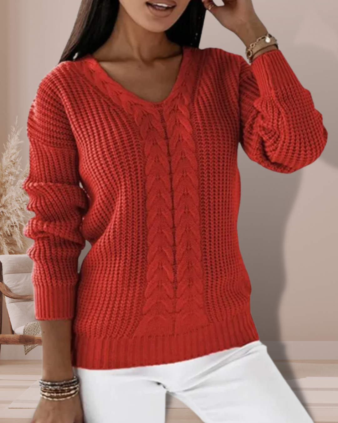 Ariana™ - Pull en Maille Élégant à Col en V
