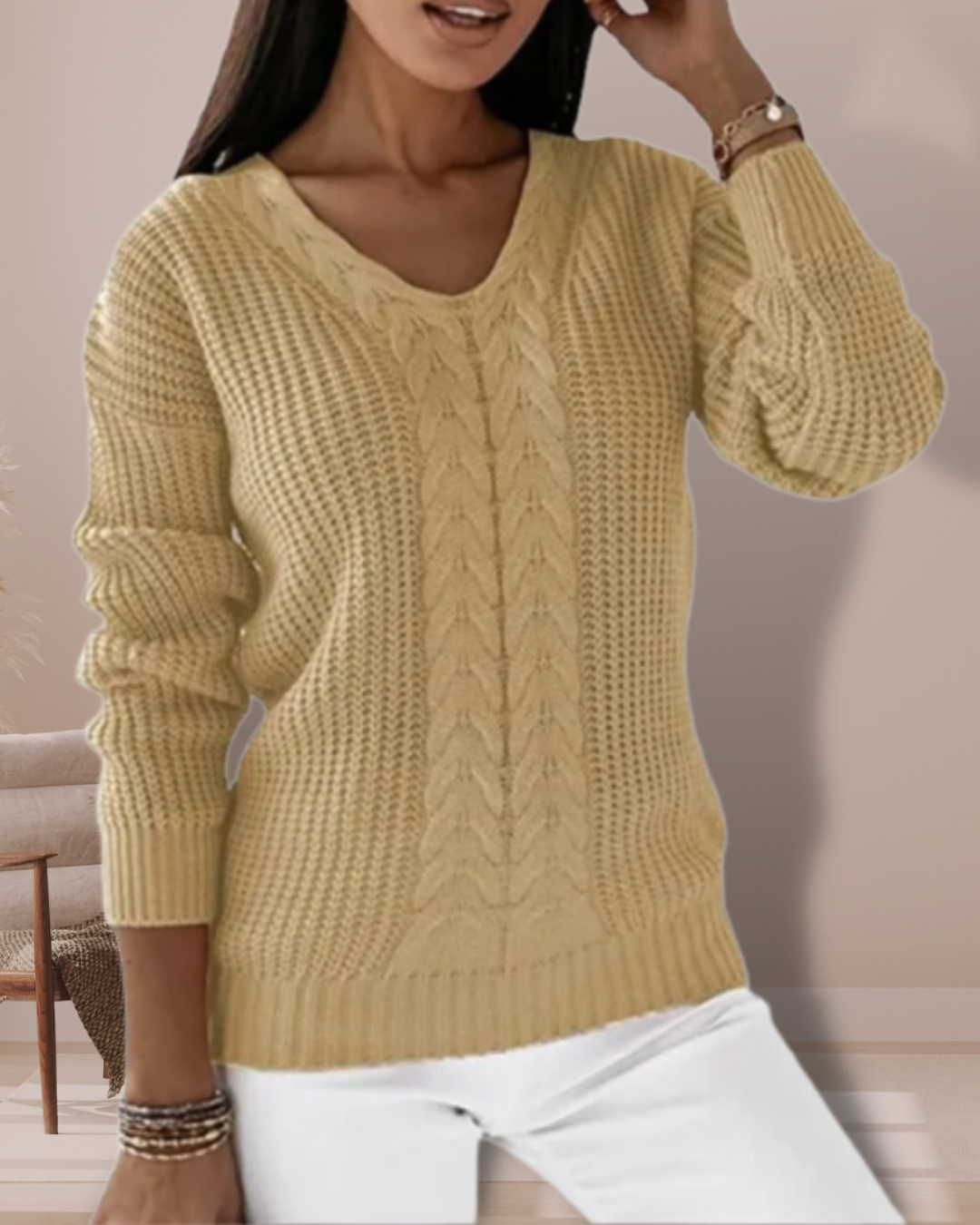 Ariana™ - Pull en Maille Élégant à Col en V