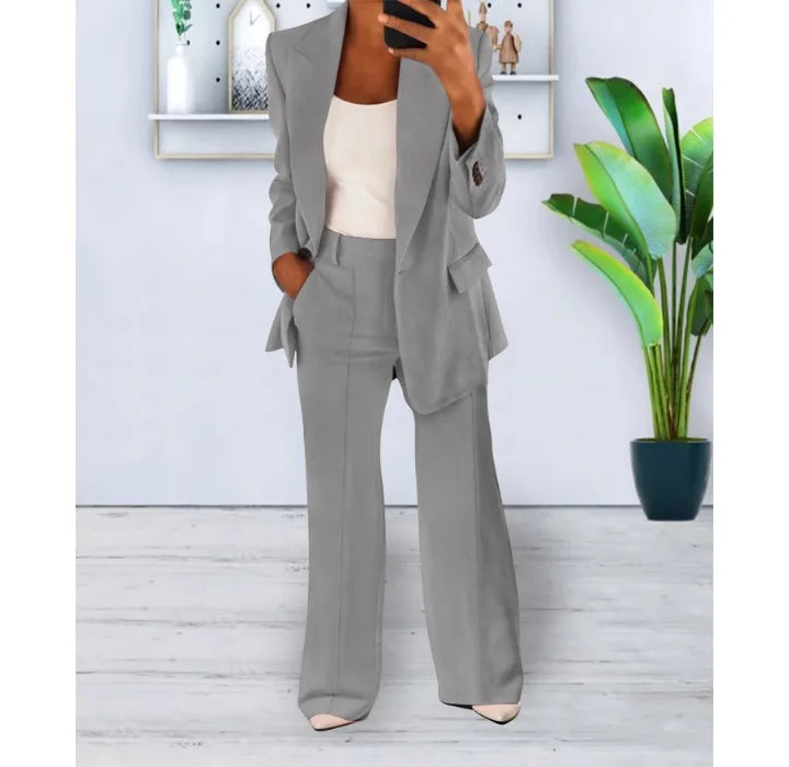 Amala™ - Ensemble Élégant Deux Pièces pour Femme de Bureau