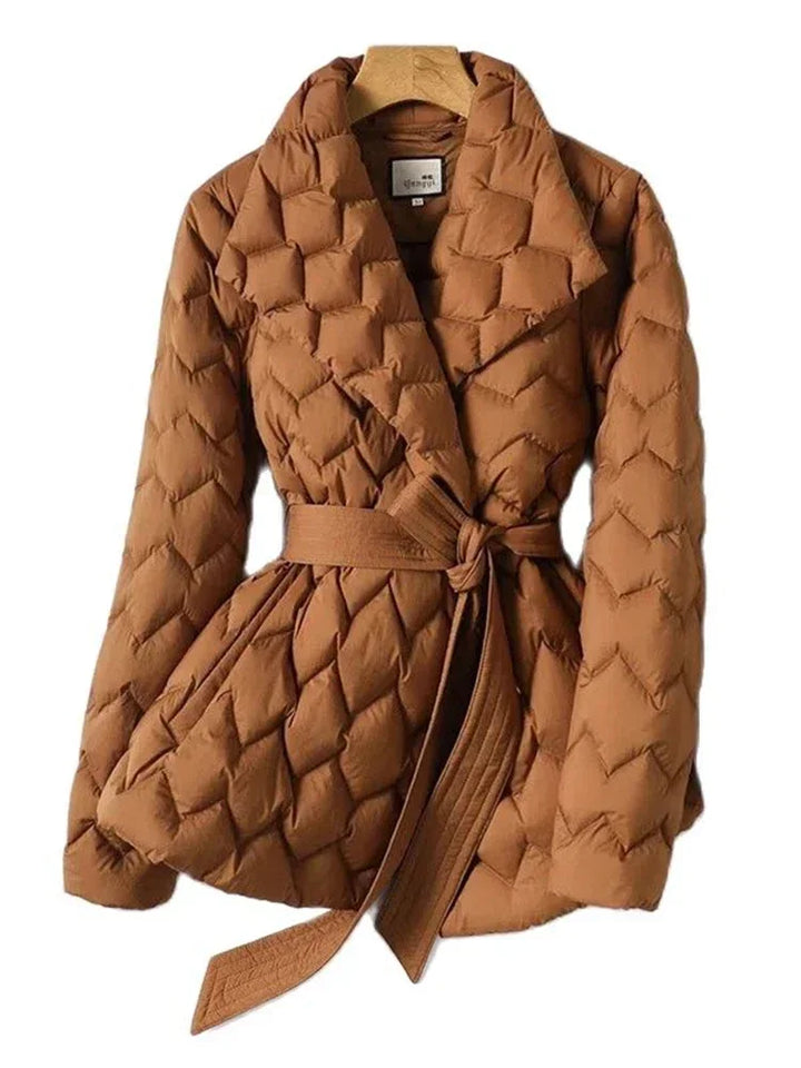 Antonella™ | Manteau Élégant en Plumes avec Ceinture
