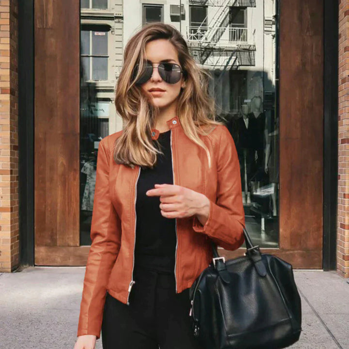 COLETTE™ - Veste en Cuir Italien Fabriquée à la Main