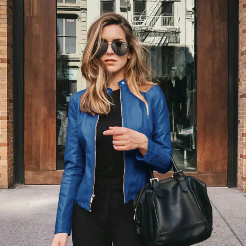 COLETTE™ - Veste en Cuir Italien Fabriquée à la Main
