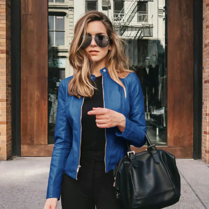 COLETTE™ - Veste en Cuir Italien Fabriquée à la Main